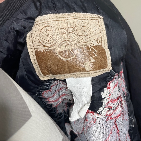 Cripple Creek Southwest Black Tan Embroidered Horse Bomber Jacket “Debbie” Small - Picture 16 of 16